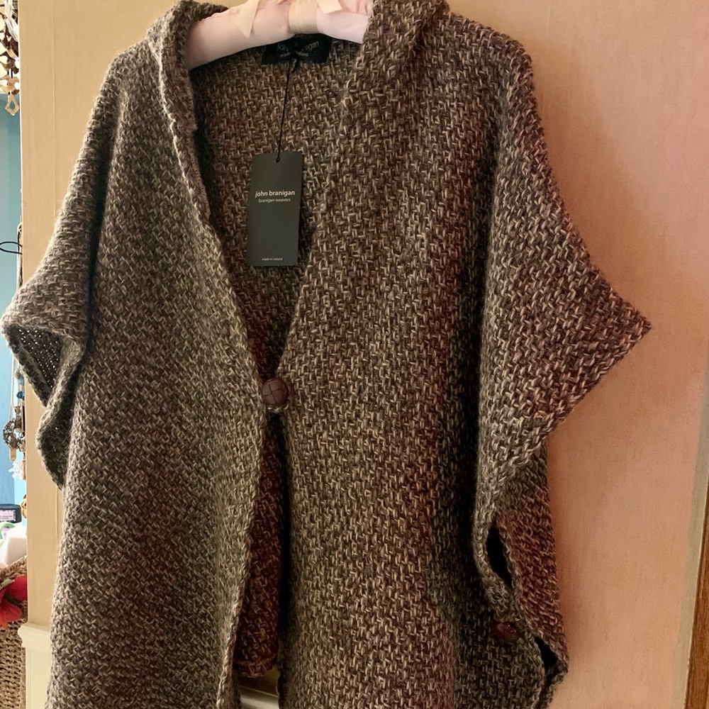 Wool cape poncho handmade in Ireland.